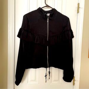 Divided Women’s Lightweight Black Jacket With Ruffles